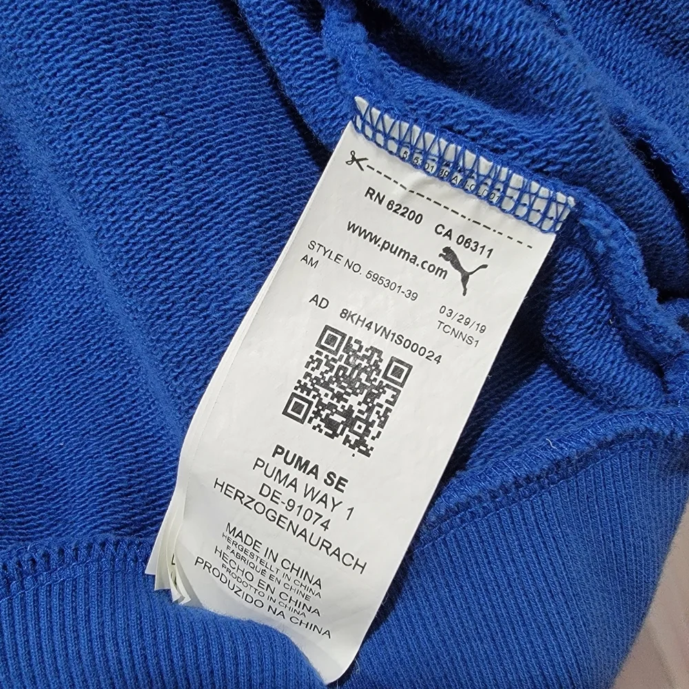 Puma Men's Iconic MCS Full Zip Hoodie Galaxy Blue